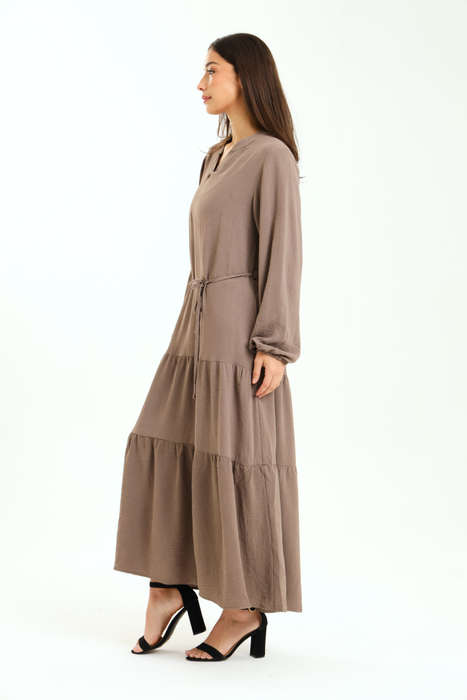 Stella Tiered Modest Maxi Dress With Pocket