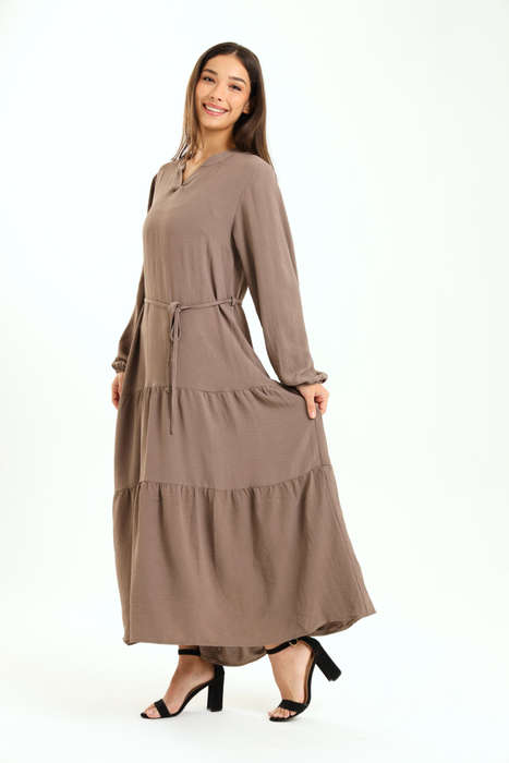 Stella Tiered Modest Maxi Dress With Pocket
