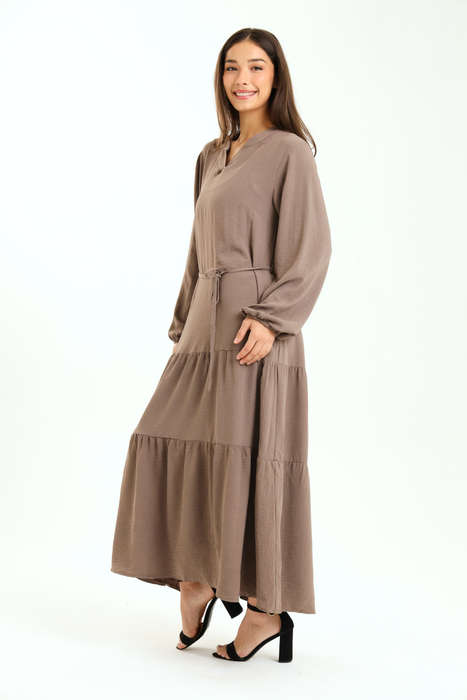 Stella Tiered Modest Maxi Dress With Pocket