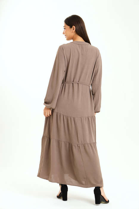 Stella Tiered Modest Maxi Dress With Pocket