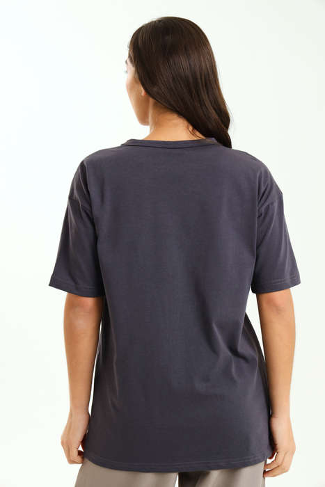 Ladies Branded Slogan Oversized Printed T-Shirt