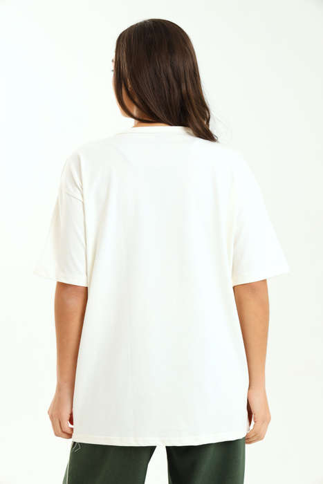 Ladies Branded Slogan Oversized Printed T-Shirt