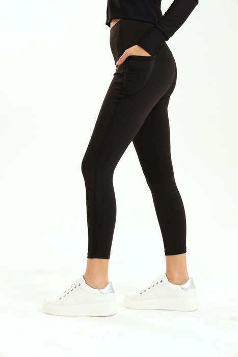Ladies High Waisted Performance Padel Fitness Leggings With Pockets