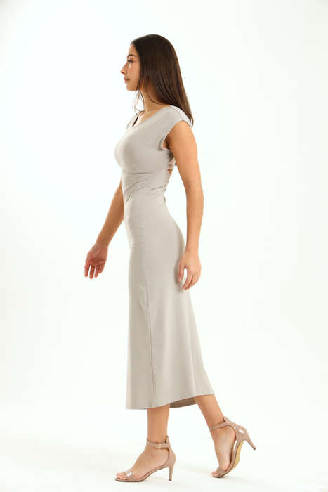 Melody Asymmetric Skin Tight Open Back Bodycon Dress