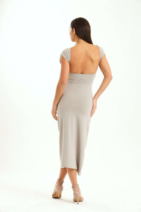 Melody Asymmetric Skin Tight Open Back Bodycon Dress