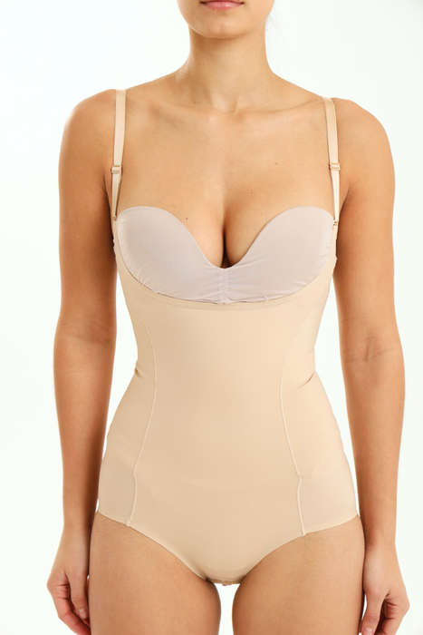 Senza®Ladies Premium Open-Bust Brief Bodysuit - Sculpting Body Shaper Adjustable Straps & With G...