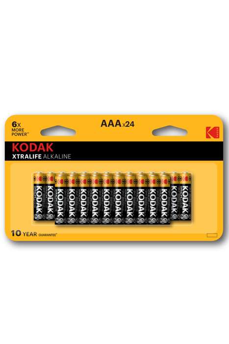 Kodak 24 Pack Xtralife Alkaline AAA Batteries Value Pack