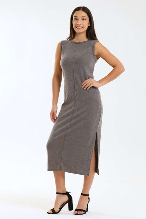 Italian Sleeveless Ribbed Bodycon Dress