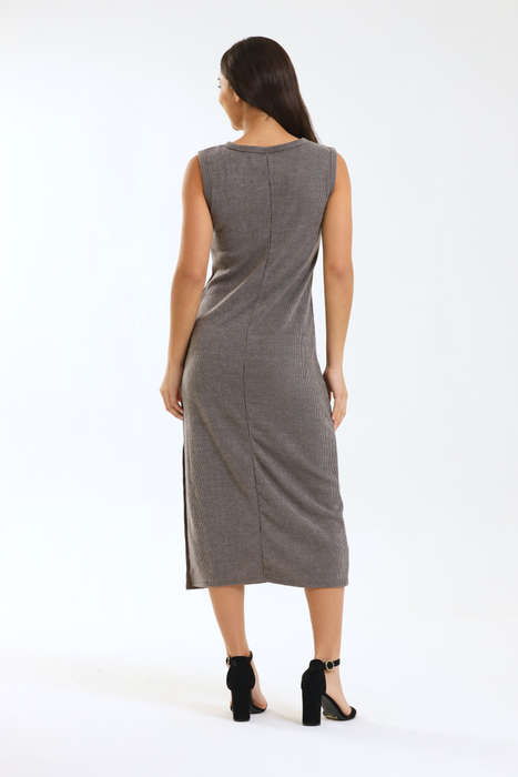 Italian Sleeveless Ribbed Bodycon Dress