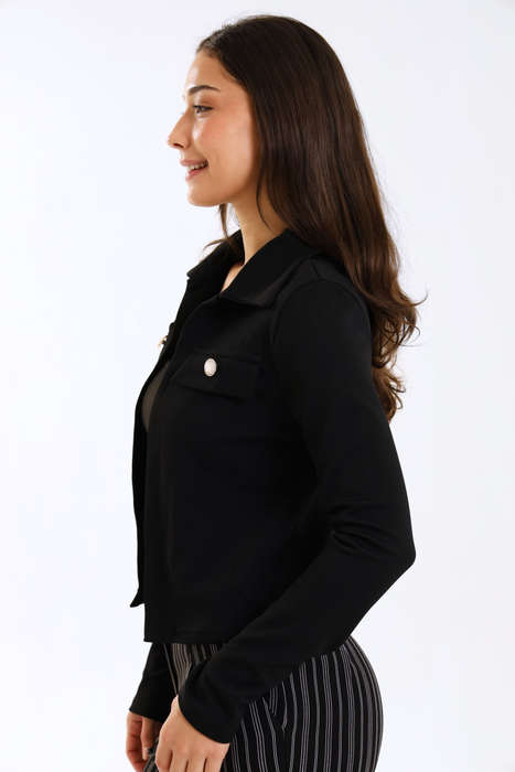 Ladies Premium Button Down Cropped Jacket