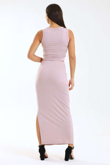 Ladies Bodycon 2 Piece Maxi Skirt & Top Set