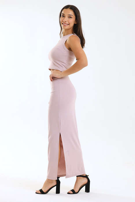 Ladies Bodycon 2 Piece Maxi Skirt & Top Set