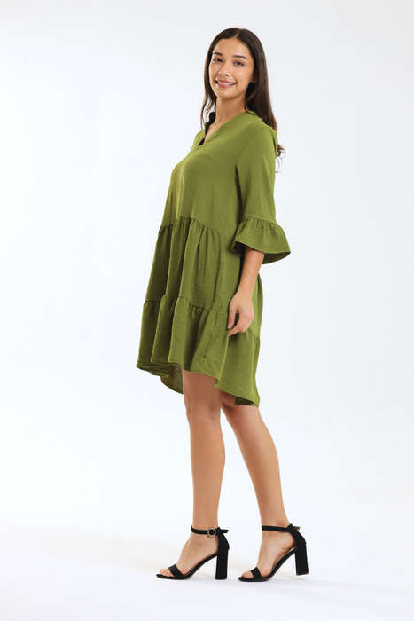 Ladies Celeste 3/4 Sleeve High-Low Tiered Dress