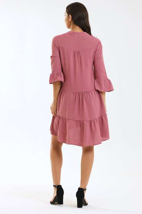 Ladies Celeste 3/4 Sleeve High-Low Tiered Dress