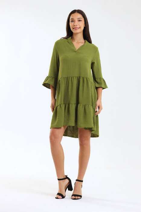Ladies Celeste 3/4 Sleeve High-Low Tiered Dress