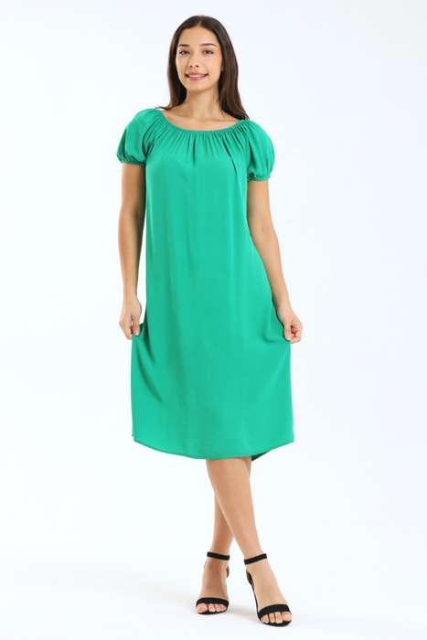 Ladies Evie Puff Sleeve Loose Fit Midi Dress
