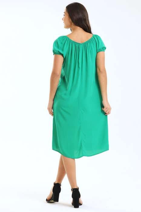 Ladies Evie Puff Sleeve Loose Fit Midi Dress