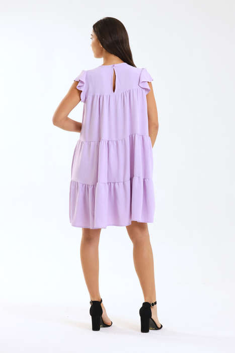 Ladies Maisie Tiered Ruffle Sleeve Short Summer Dress