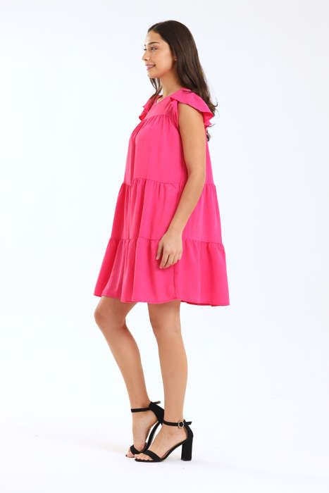 Ladies Maisie Tiered Ruffle Sleeve Short Summer Dress