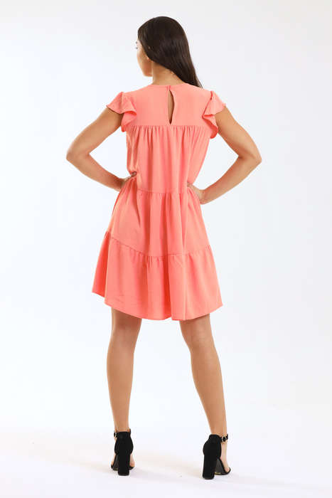 Ladies Maisie Tiered Ruffle Sleeve Short Summer Dress