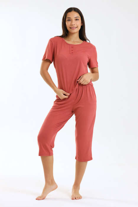 Ladies Pastel 3/4 Pyjama Set