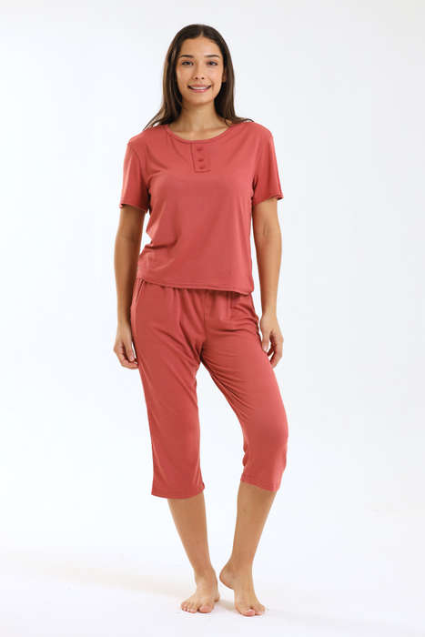 Ladies Pastel 3/4 Pyjama Set