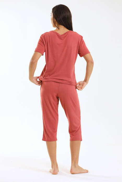 Ladies Pastel 3/4 Pyjama Set