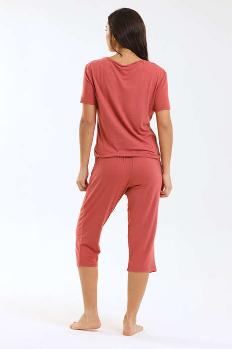 Ladies Pastel 3/4 Pyjama Set