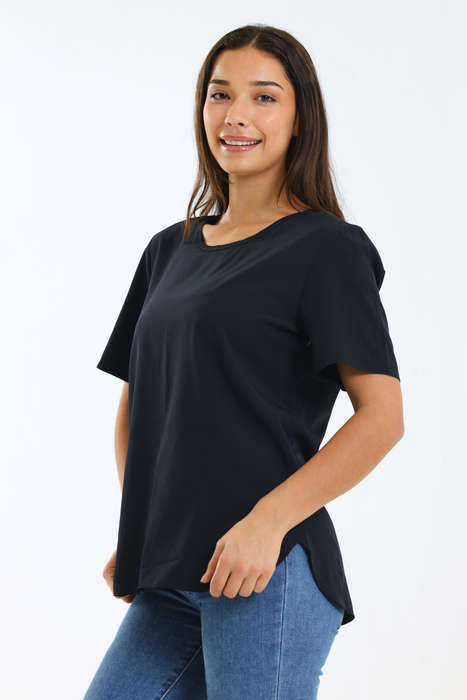 Ladies Plain Short Sleeve Casual Top