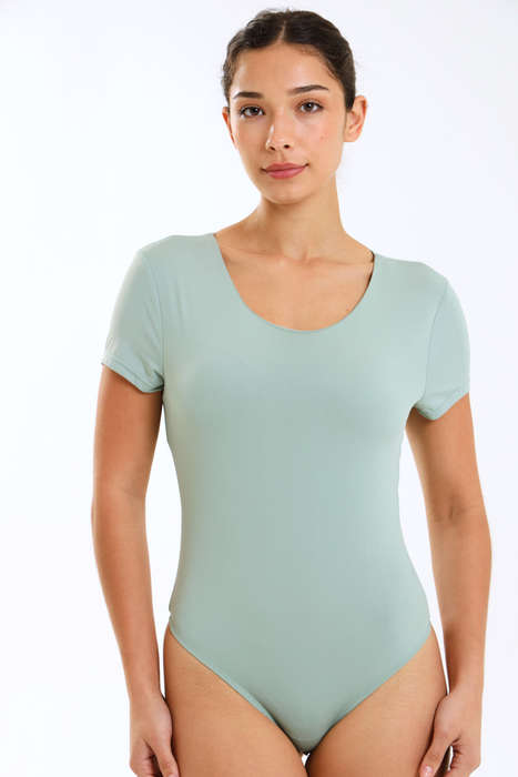 Ladies Skin Tight Short Sleeve Bodysuit