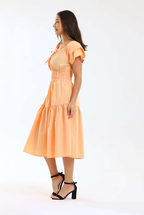 Ladies Smocked Waist Midaxi Dress