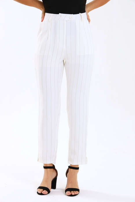 Ladies Striped Formal Straight Leg Pants