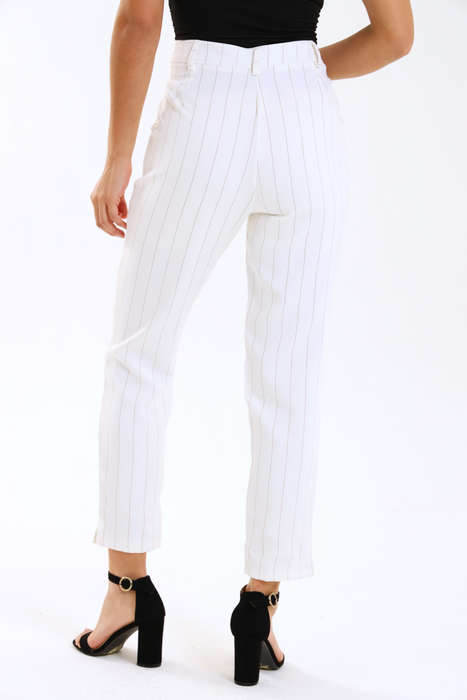 Ladies Striped Formal Straight Leg Pants