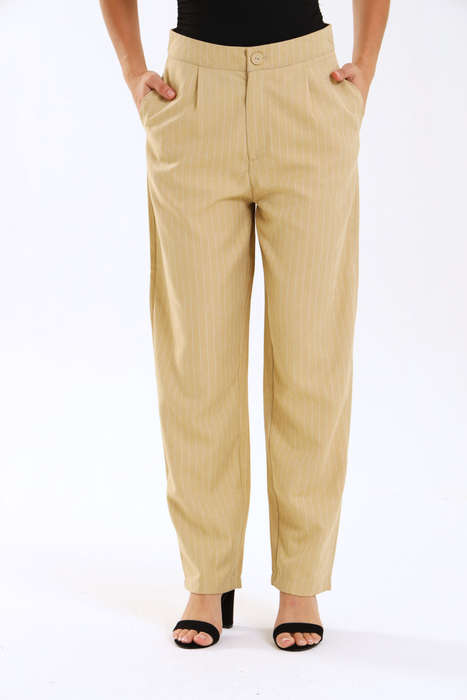 Ladies Striped Formal Straight Leg Pants
