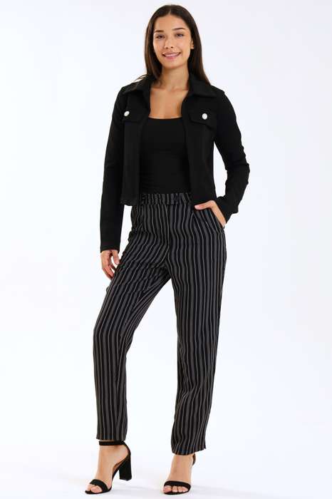 Ladies Striped Formal Straight Leg Pants