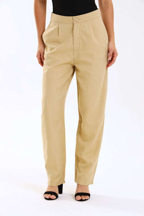 Ladies Striped Formal Straight Leg Pants