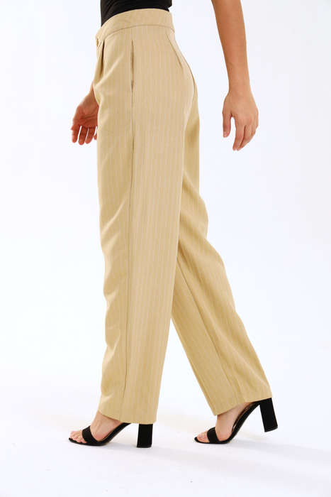 Ladies Striped Formal Straight Leg Pants