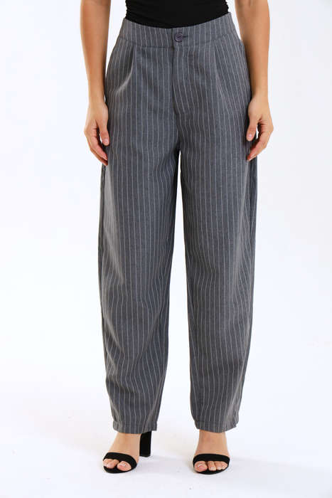 Ladies Striped Formal Straight Leg Pants