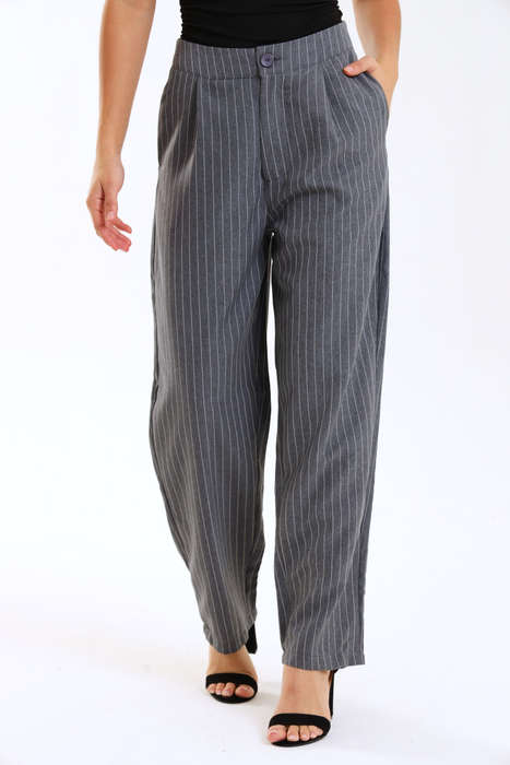 Ladies Striped Formal Straight Leg Pants