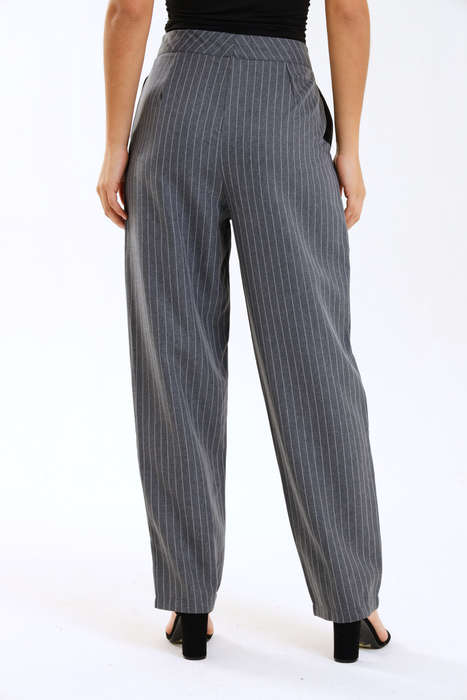 Ladies Striped Formal Straight Leg Pants