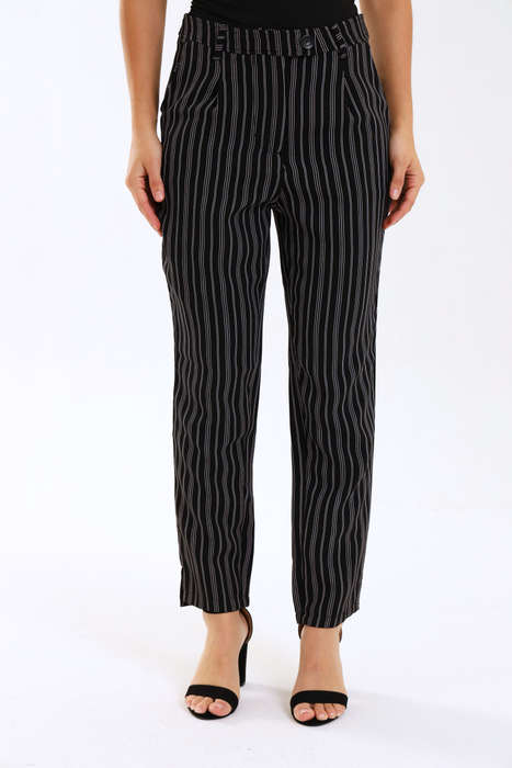 Ladies Striped Formal Straight Leg Pants