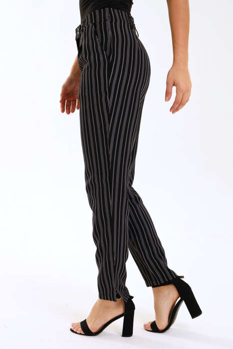 Ladies Striped Formal Straight Leg Pants