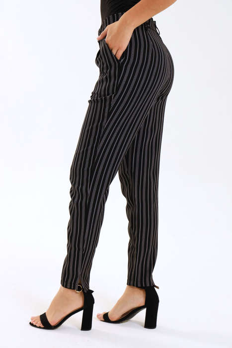 Ladies Striped Formal Straight Leg Pants