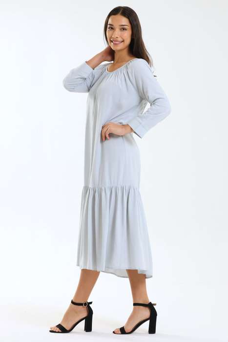 Ladies Tessa Long Sleeve Tiered Midaxi Summer Dress