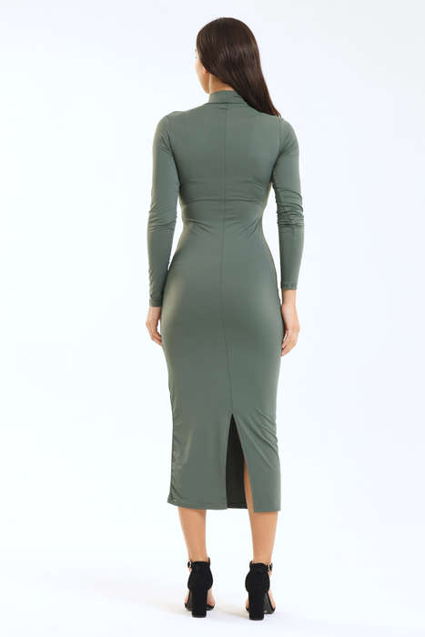 Ladies Turtleneck Skin Tight Long Sleeve Bodycon Dress