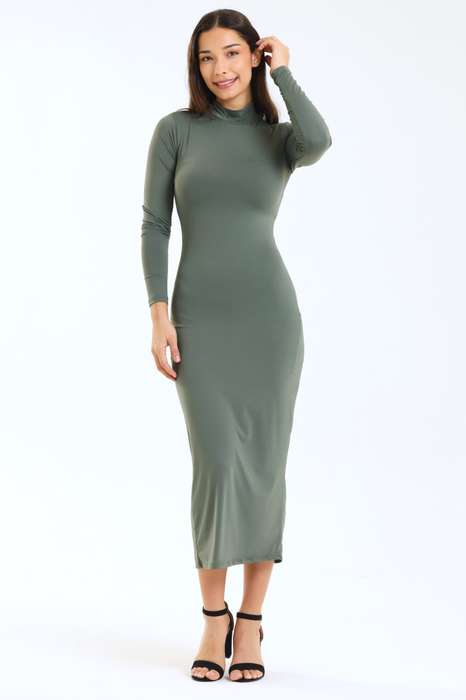 Ladies Turtleneck Skin Tight Long Sleeve Bodycon Dress