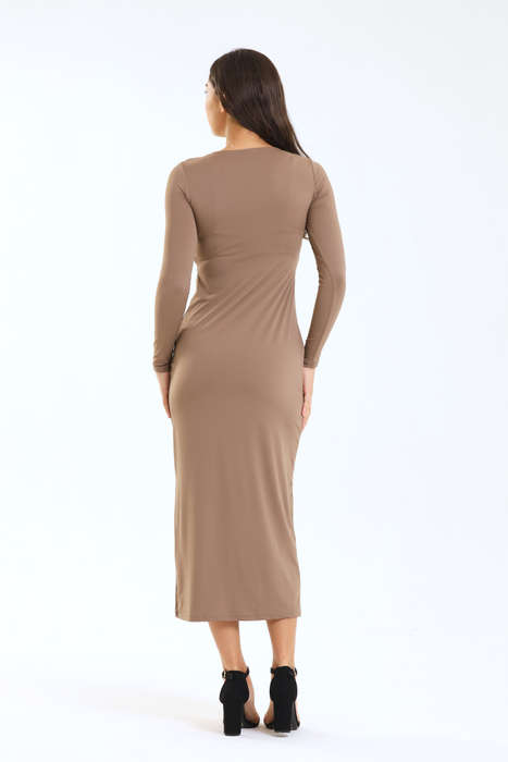 Ladies Willa Skin Tight Long Sleeve Bodycon Square Neck Dress