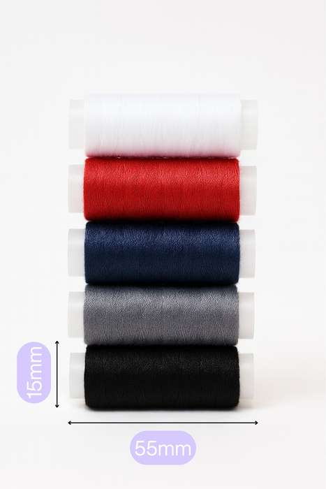 Senza® Haberdashery Sewing Thread 5 Pack Assorted Colours 100mm Per Roll