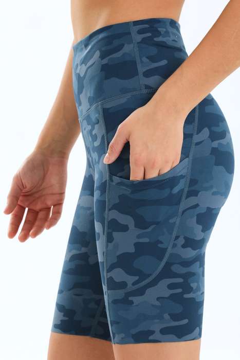 Senza® Ladies High Impact Camo Padel Shorts With Pockets Seamless Cut