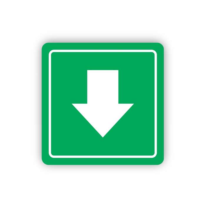 Green Arrow Symbolic Sign - Printed on White ACP (150 x 150mm)